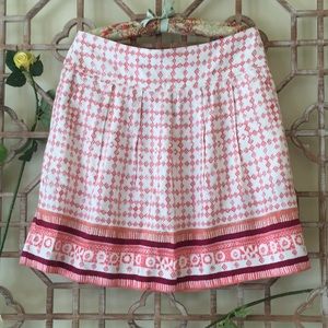 NWT Loft white and pink linen mix skirt